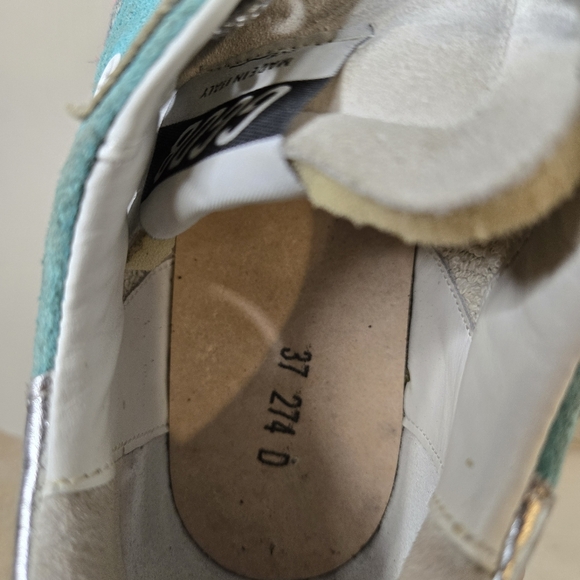 Golden Goose Super-Star sneakers in turquoise suede Size 37 - Picture 7 of 9